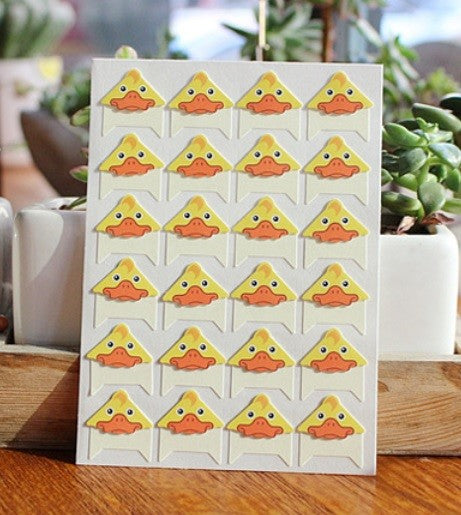 24 Self Adhesive Photo Album Frame Corner Protector Stickers Duck Bear Penguin - Duck