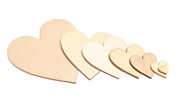 Wooden Hearts Shape Craft Shape Heart Tags Embellishments Decoration Wedding