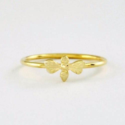 Gold Silver Rose Honey Bee Bumblebee Insect Ring & Free Gift Bag