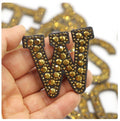 5.5cm 3D Rhinestone Gold Patches Letter Alphabet Patch Iron on Letters Words