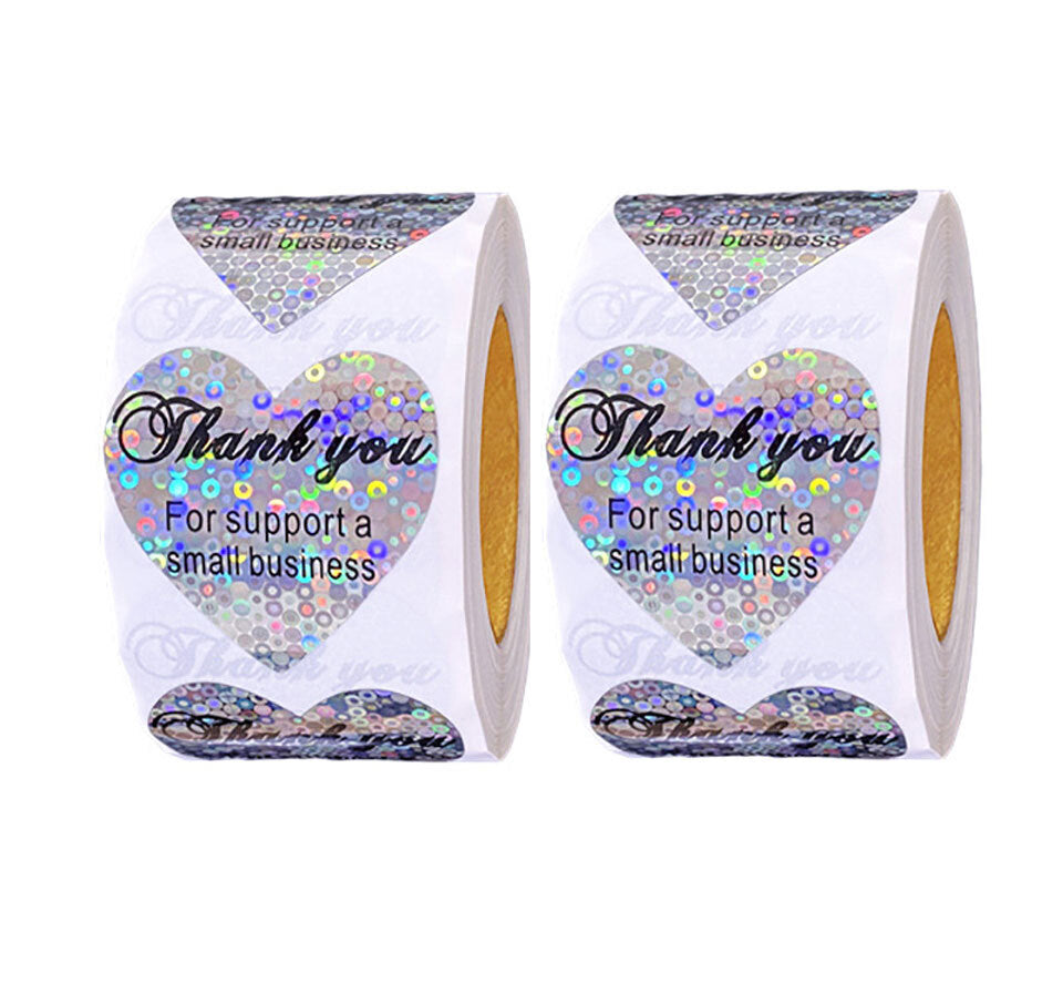Thank You for Supporting a Small Business Hologram Labels Stickers Sticker 25mm