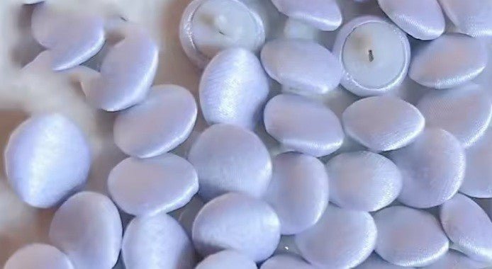 Coloured Buttons Fabric Cloth Covered Button Satin Round Sewing 11mm / 1.1cm - White