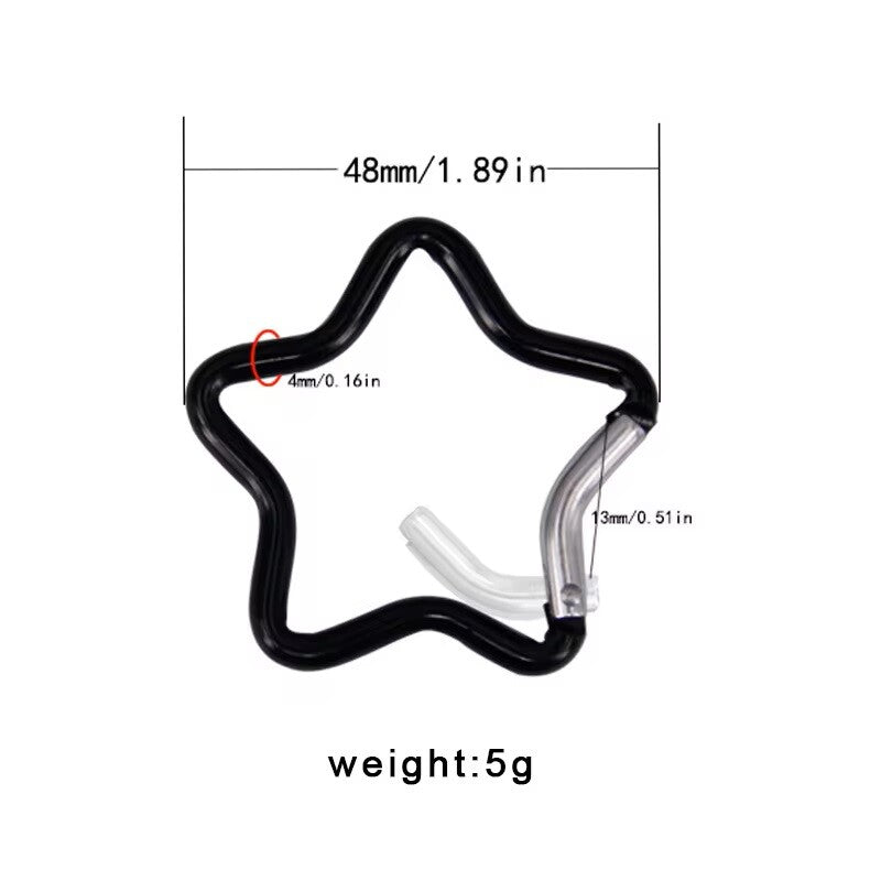 Star Shaped Carabiner Spring Clip Clasp Snap Hook Keyring Craft Toy - 10 Colours
