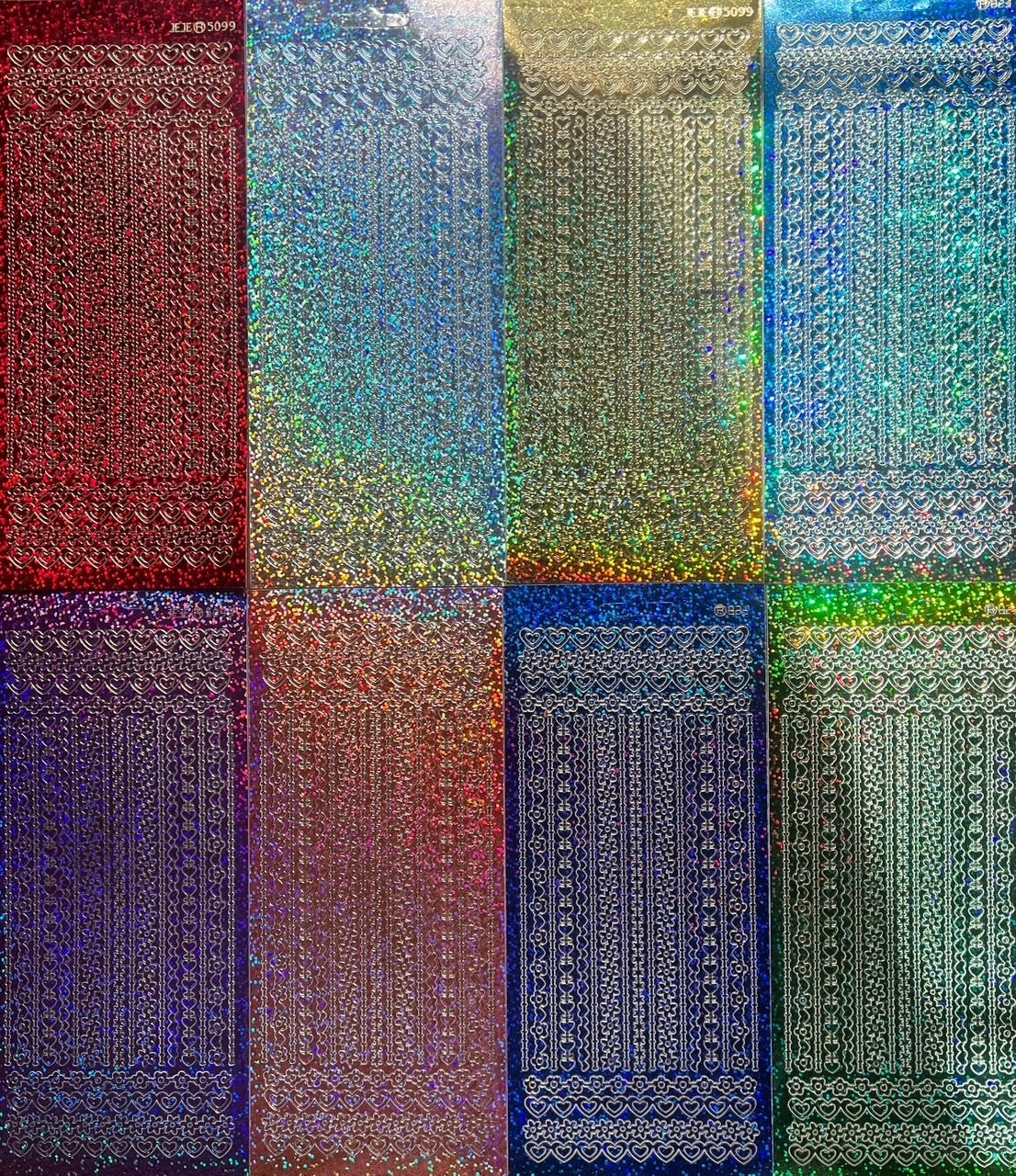 Border Diamond Sparkle Peel Off Sticker Borders Edge Card Making Craft Stickers