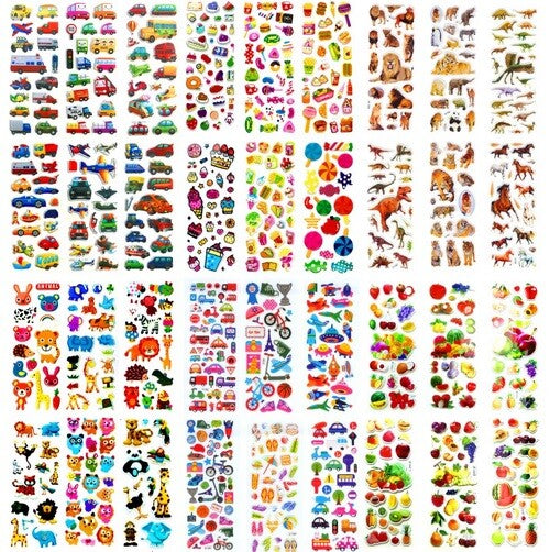 Children's Party Bag Stickers Sheets Kids 3D Puffy Scrap Book Craft Art Sticker