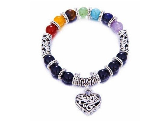 7 Chakra Beads Rainbow Bracelet Positive Energy Spiritual Healing Reiki Gift
