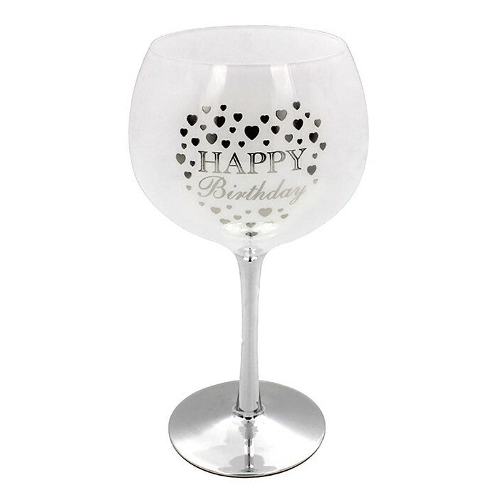 Happy Birthday Heart Gin Glass Hearts Boxed Gift 25cm x 11cm