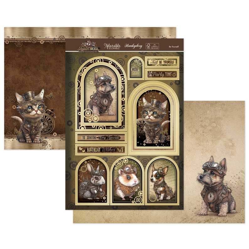 Hunkydory Greeting & Birthday Card Making Kits Luxury Topper Set Pack Toppers - Be Yourself (Animals)