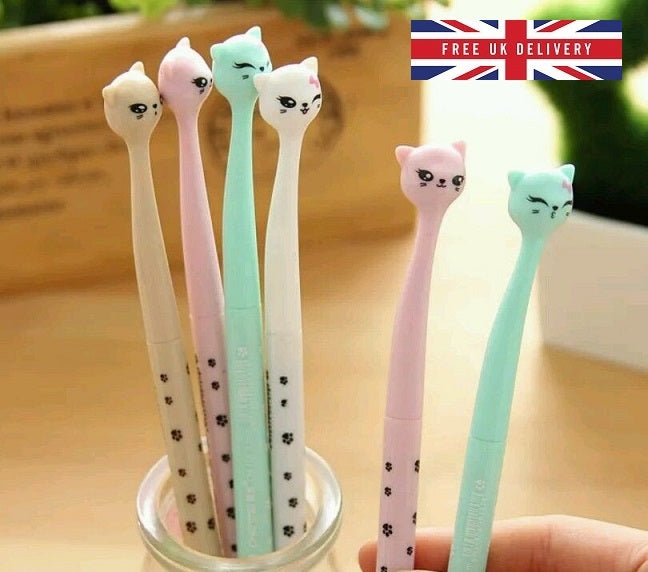Cute Kawaii Cat Black Ink Gel Pen Stationery Gift School Office Japan Pens