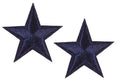 2 Navy Blue Star Patches Iron On Sew On Stars Patch Embroidered Applique Badges