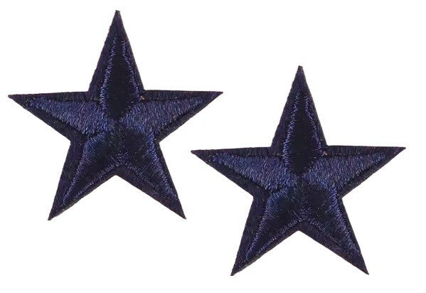 2 Navy Blue Star Patches Iron On Sew On Stars Patch Embroidered Applique Badges