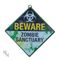 Beware Zombie Sanctuary Walking Dead Metal Wall Plaque 21.5 cm Nemesis Now