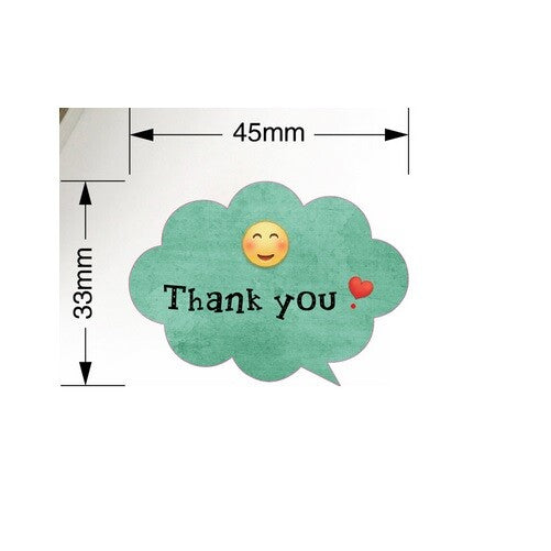 Sticker Label 'Thank You' Gift Sticky Seal Gift Craft Sealing Stickers - Mint Cloud