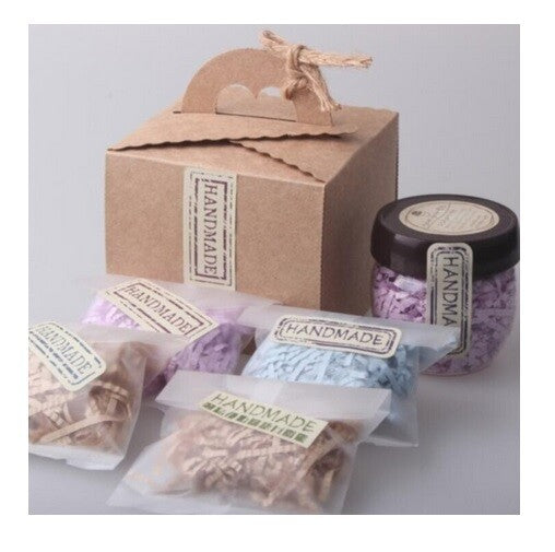 Paper Labels 'Hand Made' Gift Food Craft Label Seal Stickers Kraft 4 Designs