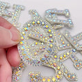 4.5cm 3D Rhinestone AB Crystal Patches Letter Alphabet Patch Iron Sew Glue on