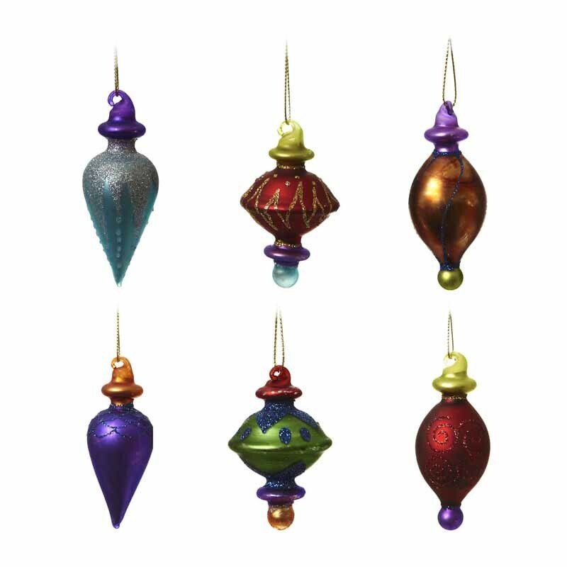 Glass Handcrafted Baubles Premium Traditional Christmas Tree Decoration - 6 Colour Glass Ornament Bauble