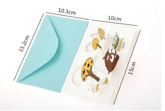 Greeting Card 3D Birthday - Funny Forest - Kawaii - Unique Birthday Thank You