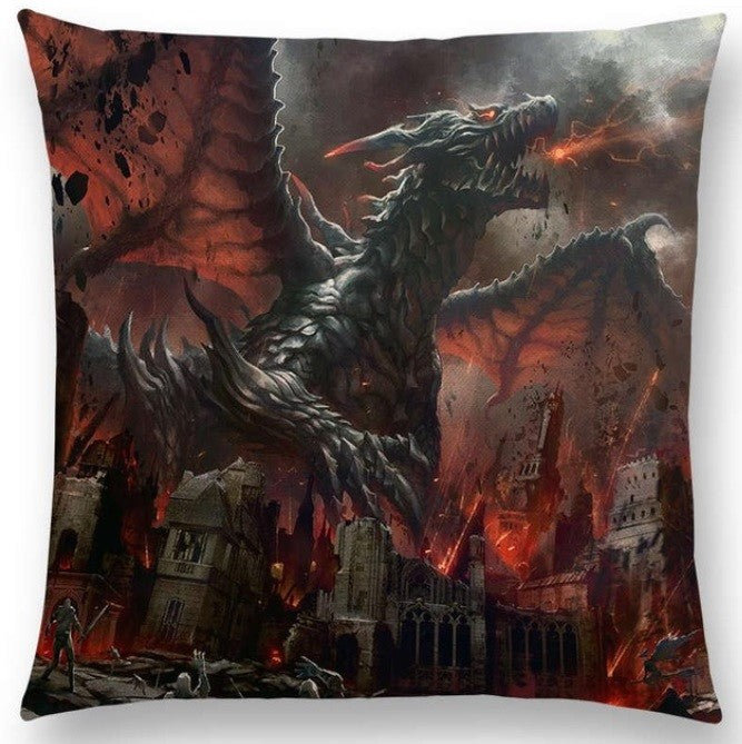 Dragon Cushion Cover Fantasy Mystical Magic Dragon Cushions 18" x 18" - 1
