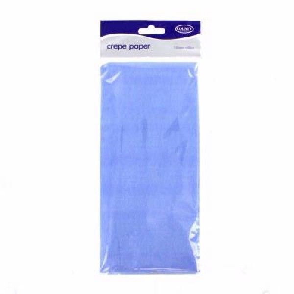 Crepe Paper Sheets 1.5 Meter x 50cm Party Decorations Craft Paper Roll Streamer - Mid Blue