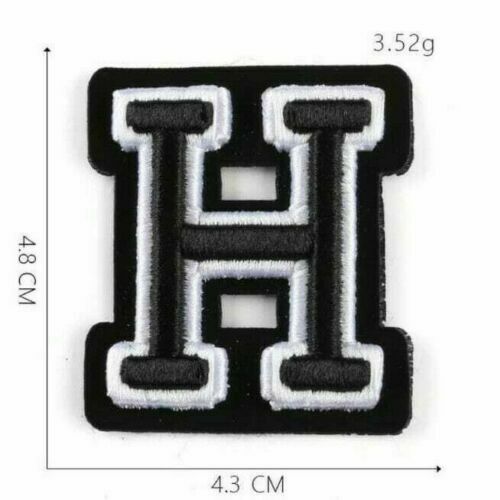 3D Varsity Letter Patch Patches Sew On Embroidered Customise Clothing Alphabet - H