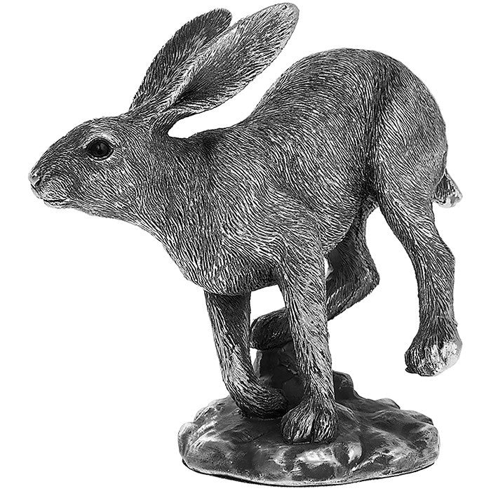 Bronze or Silver Hare Rabbit Wildlife Animal Ornament Gift Leonardo Reflections - Silver Hare Run