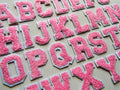 3D Pink Varsity Chenille Patch Letter Patches Iron Sew on Alphabet 5cm