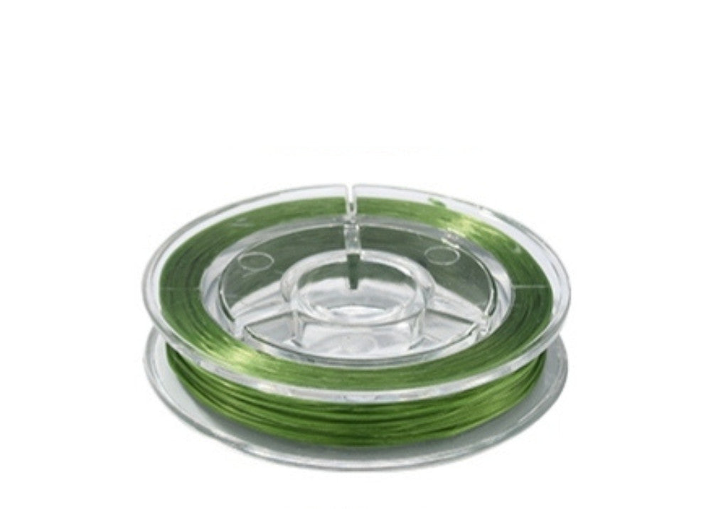 10m Colour Elastic Stretchy Thread Beading Cord String Jewellery Bracelet Making - Green
