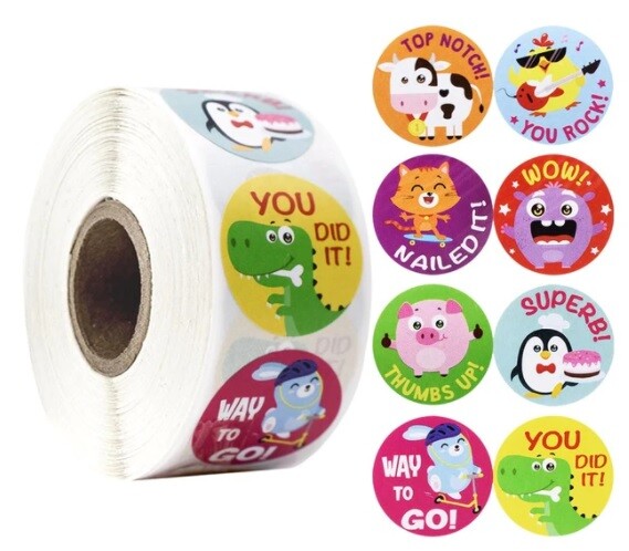 Kids Reward Stickers Labels Well Done Children's School Teachers & Nursery 25mm - Design 10