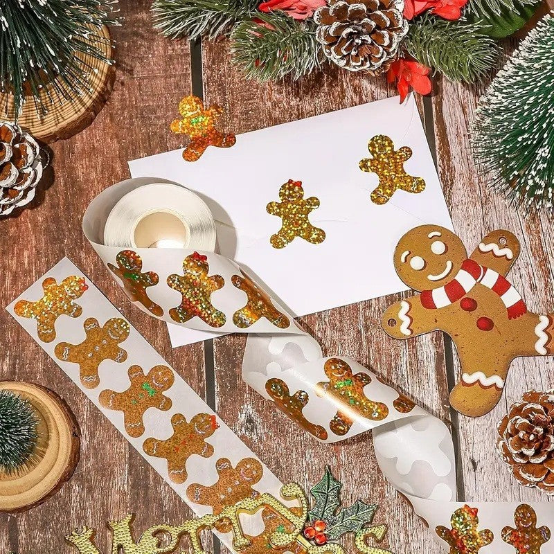 Gingerbread Man Stickers Peel & Stick Xmas Sticker Scrapbook Card Making