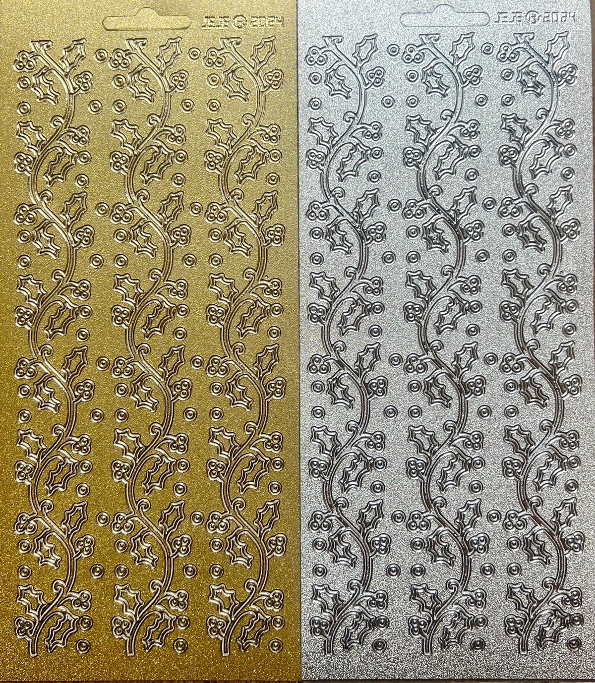 Pearl Glitter Holly Merry Christmas Peel Off Sticker Card Making Craft Stickers