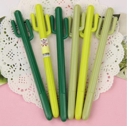 Cactus Plant Pen Pens Black Gel Pen Novelty School Office Gift