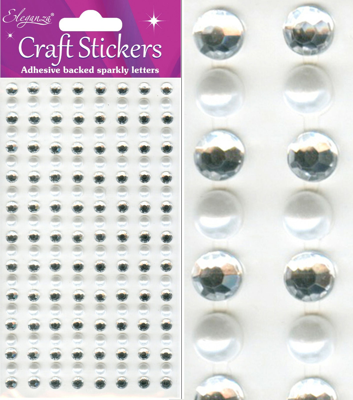 Self Adhesive Stickers Diamante Embellishments Rhinestone Wedding Card Scrapbook - 6mm Diamond/Pearl x 147pcs Per Sheet