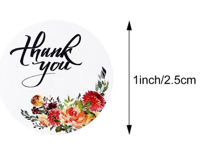 Round Sticky Labels Thank You Handmade Gift Craft Stickers Label Seals 2.5cm - 2