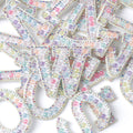 Transparent Pearl Rhinestone Letter Patch Patches Iron on Alphabet Crystal