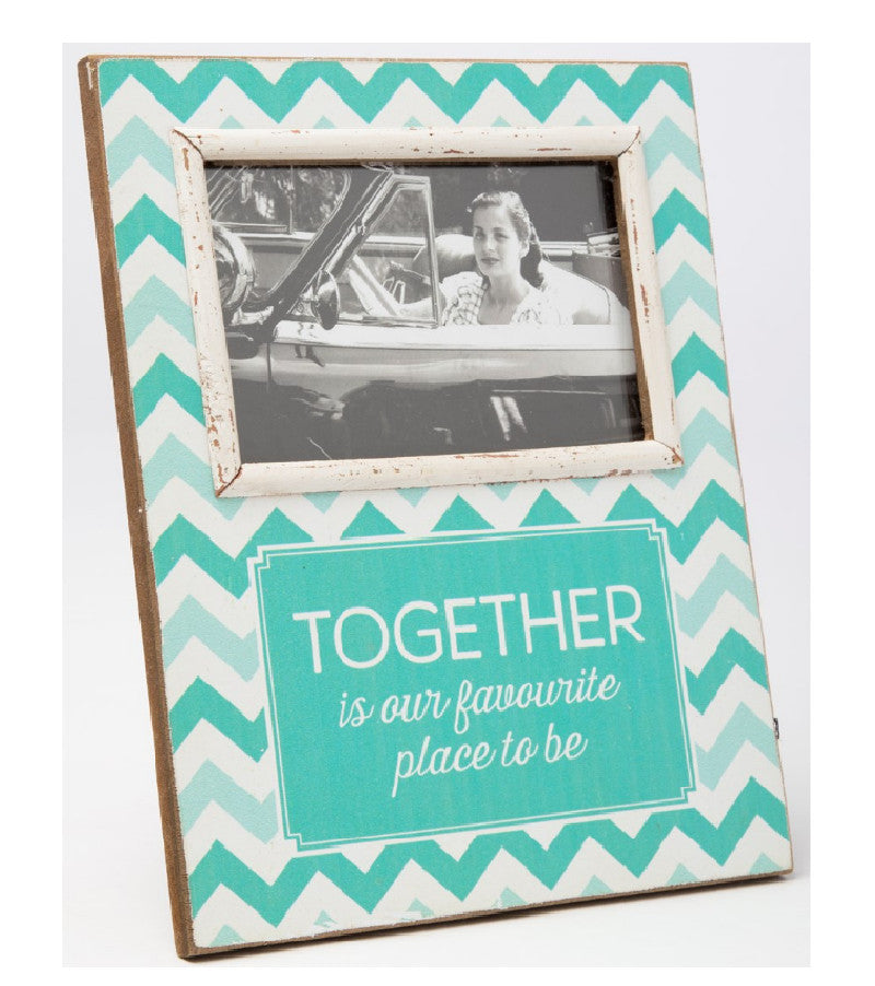 Together Is Our Favourite Place To Be Standing Chevron Photo Frame Gift 25x20cm