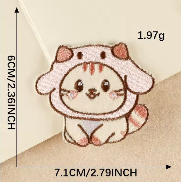 Cat Patch Cute Kawaii Kitty Embroidered Patches Iron on / Stick on / Sew on Cats - 1