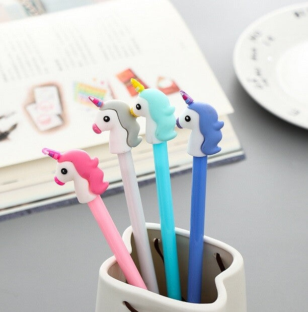 Unicorn Black Ink Pens Horse Pen Kawaii School Stationery Gift #2