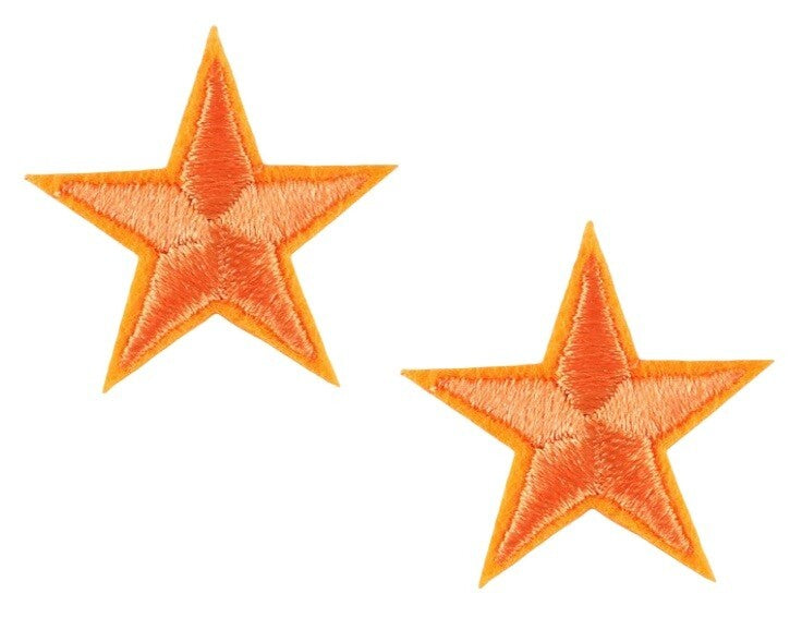 2 Dark Yellow Star Patches Iron On Sew On Stars Patch Embroidered Applique