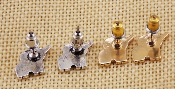 Cute Elephant Animal Stud Earrings Kawaii & Gift Box