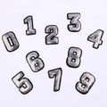 Silver Sequins Number Patch Patches Iron on Sew on Numbers Embroidery Customise