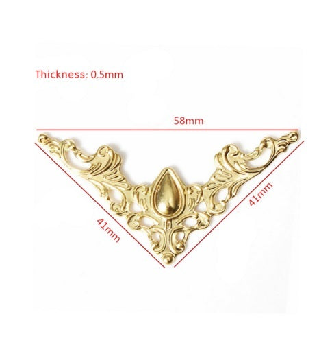 Antique Gold Silver Bronze Effect Applique Furniture Corner Piece Decorative