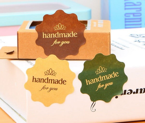 Paper Labels Handmade for you Gift Kraft Paper Craft Stickers Hand Made
