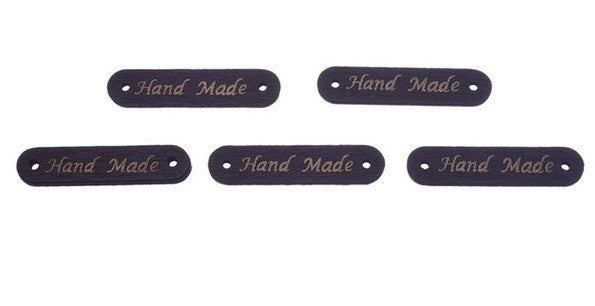 Handmade Wooden Tag Buttons Mixed Designs Craft Gift Tags Scrapbook 10/25/50/100 - Long Brown