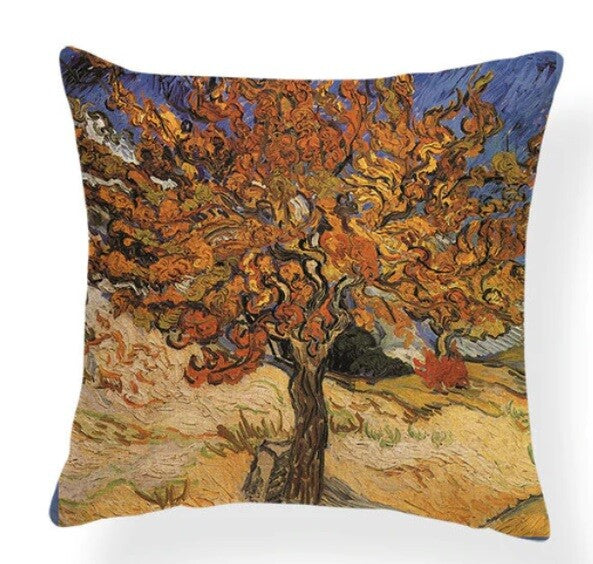 ARTIST VAN GOGH STARRY NIGHT BLOSSOM OIL PAINTING CUSHION COVERS 45x45cm - Tree