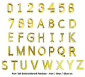 Gold Letter Number Patch Iron on Sew on Alphabet Embroidered Letters Patches