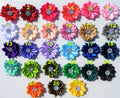 Large Satin Flowers Rhinestone Centre 4cm / 1.5" Satin Flower Rosettes Craft - 1. Red