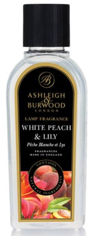 Ashleigh Burwood Catalytic Lamp Oil Fragrance Burner Refill Bottle Free Delivery - White Peach & Lily