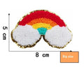 Rainbow Chenille Iron on Sew on Patch Customise Clothing Patches - Rainbow Design 1 - Larger