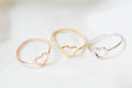 Minimalist Cute Hollow Heart Ring Jewellery Boho Hippy Mini Gift Box Included