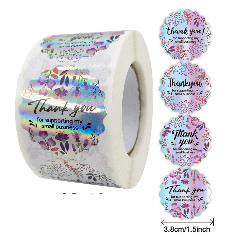 Thank You for Supporting my Business Hologram Labels Stickers Gift Sticker 3.8cm